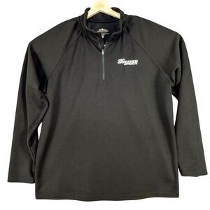 SIG SAUER Sweater Mens XL Black 1/4 Zip Pullover Logo Charles River Apparel